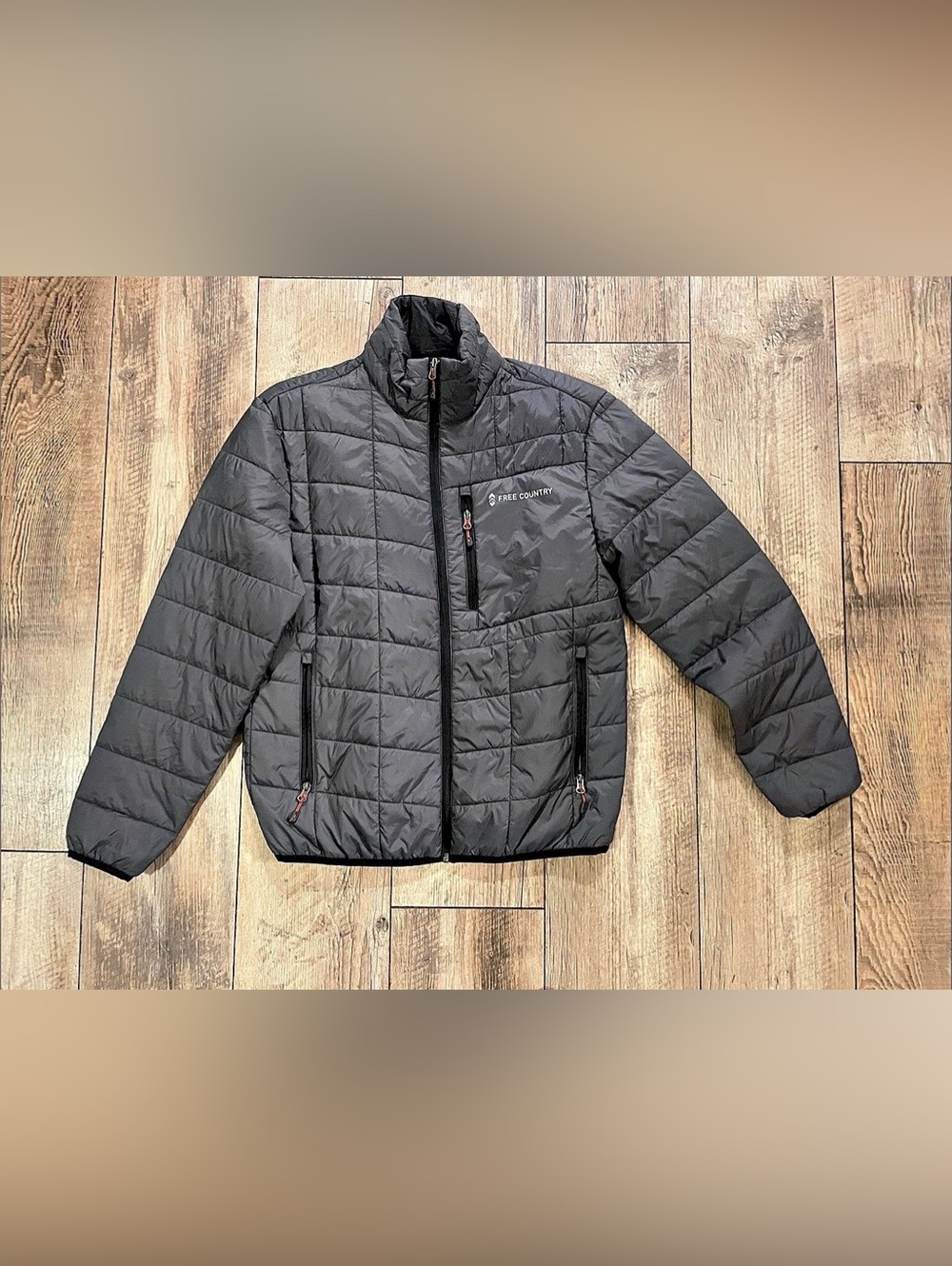 Free Country Quilted Puffer Jacket Black Small